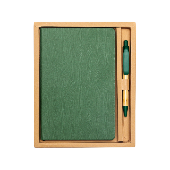 Zestaw upominkowy notes z długopisem Forest, zielony