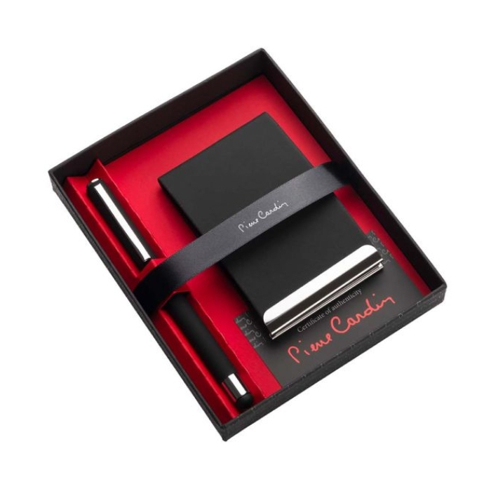 Zestaw wizytownik i pióro kulkowe CONCORDE Pierre Cardin, czarny