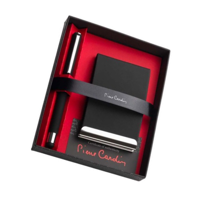 Zestaw wizytownik i pióro kulkowe touch pen CONCORDE Pierre Cardin, czarny