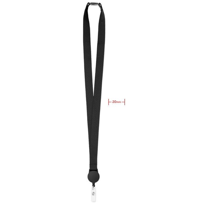 ZIP LANYARD - Smycz z wysuwanym uchwytem, Czarny