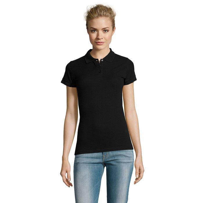 PERFECT WOMEN - PERFECT Damskie POLO 180g, Czarny / Czarny Opal