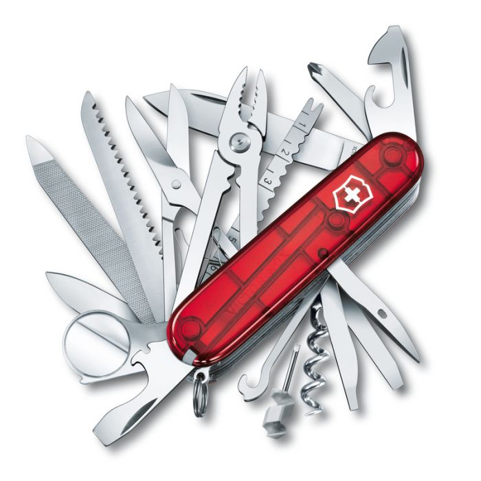 Scyzoryk SwissChamp transparentny Victorinox, czerwony