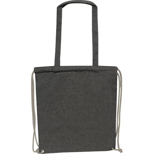 Torba bawełniana z długimi uszami z recyklingu 140 g/m2 ADDISON, czarny