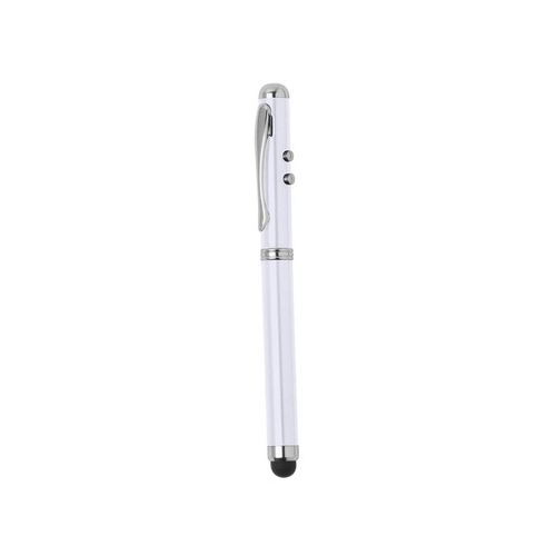 Wskaźnik laserowy, lampka LED, długopis, touch pen biały