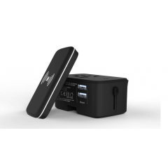 TRAVEL BUDDY - Uniwersalna ładowarka sieciowa 2 x USB , bezprzewodowa